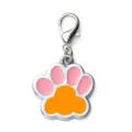 Colgante huella de pata colorida mascota aleación zinc collar perro gato accesorio - 2,7*2,9 cm / Naranja + Rosa