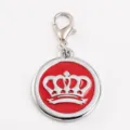 Colgante con Corona de Aleación de Zinc para Collar de Perro y Gato Medalla Roja - 2.5cm / Rojo (Grabado no disponible)