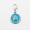 Lindo colgante de esmalte azul para mascotas etiqueta de identificación para perro gato - Azul