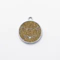 Colgante Gato Purpurina Oro Metal Epoxi Chapa Mascota Grabable Para Collar Adorno - Diámetro: 2,5 cm / Dorado con purpurina (sin grabado)