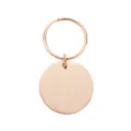 Placa para mascota redonda minimalista en oro rosa con anillo, etiqueta lisa de acero inox. - Diámetro: 2,5 cm / Rosa oro