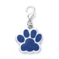 Colgante de huella de mascota con purpurina azul de aleación de zinc y mosquetón. - 2,7*2,9 cm / Azul con Purpurina