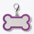 Gepersonaliseerde metalen huisdier ID naamplaatje botvormige hondenhalsband hanger paars - Klein: 3,3*2,1*0,2 cm / Paars