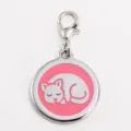 Metal Pet ID Tag Pink Cat Design Engravable Collar Charm for Dogs and Cats Accessories - 2.5cm / Pink