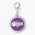 Lindo colgante de metal con espina de pescado morada para collar de mascota aleación de zinc - 2.5cm / Púrpura