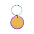 Rainbow stainless steel pet ID tag blank round metal keychain split ring accessory variant - Rainbow