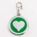 Placa de identificación para mascotas de aleación de zinc, colgante de corazón esmaltado verde. - Verde (no grabable)