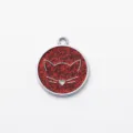 ciondolo gatto con glitter rossi targhetta per animali domestici incidibile collare - Diametro: 2,5 cm / Rosso brillante glitterato (incisione non supportata)