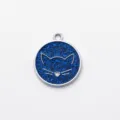 Ciondolo gatto con glitter blu etichetta ID per animali domestici collare per cani. - Diametro: 2,5 cm / Blu glitterato (senza incisione)