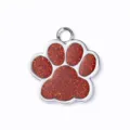 Glitter paw print dog tag, red sparkling pet ID tag made of durable zinc alloy metal. - 2.5*2.7cm / Glitter Red