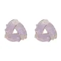 Elegant purple crystal hollow triangular stud earrings, sweet minimalist high-end design for women. - 1# Purple Crystal Hollow Triangle Earrings