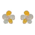 Summer colorful crystal flower earrings, sweet handmade style daily delicate jewelry item. - 4# Silver Handmade Crystal Petal