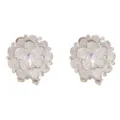 Exquisitos pendientes de cristal hechos a mano, diseño floral plateado dulce y versátil. - 11# Pendientes De Botón De Racimo De Flores De Cristal Blanco Mágico