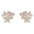 Pendientes de tuerca de flor de cristal plateado para mujer, joyería de moda. - 13# Pendientes De Botón De Pétalos De Cristal Blanco Mágico