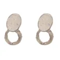 Pendientes colgantes de plata elegantes con cristales blancos para mujeres, accesorios chic. - 14# Pendientes De Aro Apilables Ovalados Geométricos