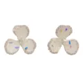 Pendientes de botón de trébol de cristal con piezas irisadas y variante de estrás. - 15# Pendientes De Botón De Trébol De Strass Fragmentos Color Mágico