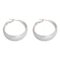 Elegant silver chunky hoop earrings for women, stylish retro minimalist geometric daily jewelry. - Thick Silver Mixed Color Enamel Round Ear Buckle / Multi-color