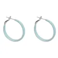 Orecchini a cerchio smaltati azzurri minimalisti da donna, gioielli di modo eleganti quotidiani. - Orecchini a Cerchio in Smalto / Blu