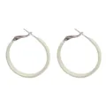 Orecchini a cerchio smaltati bianchi da donna, semplici gioielli minimalisti rotondi eleganti. - Orecchini a Cerchio in Smalto / Bianco