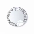 Plaque pour chien ronde avec strass scintillants et motif de patte pour collier pendentif. - 2.5cm / Blanc