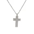 Silver rhinestone cross necklace sparkling pendant elegant retro jewelry for women fashion gift - Silver