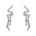 Exquises boucles d'oreilles pampilles torsadées en argent S925 zircone, style luxueux et élégant. - Argent