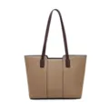 Borsa Tote Donna Kaki Grande Capacità Borsa a Spalla Casuale con Manici Marroni - Kaki