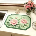 Nuovo tappetino di scolo da cucina stile cinese, tappetino assorbente in terra diatomacea. - 30x40cm / GD - Tappetino scola-stoviglie stile cinese - 2