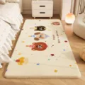 Cute cartoon plush bedside runner rug for cozy bedroom winter warm floor mat home decor - Happy Bear