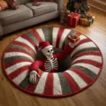 Tapis rond en velours de cristal 3D Halloween Noel pour salon decoration de fete - Halloween 8