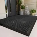 Simple solid color high elastic nylon silk PVC mesh doormat for home porch entrance wear resistant - 50*80CM / Black & Grey Elastic Mat