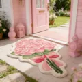 Alfombra con forma de ramo de rosas rosas para dormitorio, alfombra de cabecera bonita y suave. - 40*60cm / 0621Zd Ramo - 3