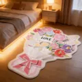 Vista detallada de una alfombra de dormitorio con forma de ramo, lazo y estampado. - 40*60cm / 0621Zd Ramo - 4