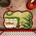 Tappeto da pavimento con bordi ondulati di Natale decorazioni per la casa tappeto antiscivolo - 30*40cm / Calze di Natale calde per l'inverno