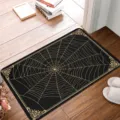 Halloween paillasson noir et or toile d'araignée tapis d'entrée bienvenue pour la maison. - 0624BFWSJ-14 / 40x60cm