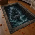 3D pirate ship illusion rug for living room bedroom, non-slip Halloween floor mat. - 40*60cm / Halloween Rug Style Ten
