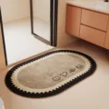 Alfombra de baño de lino y tierra de diatomeas, absorbente antideslizante para hogar. - 40*60cm (Base de Caucho de Lino) / Grupos de dulces sueños