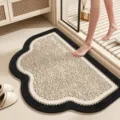 Absorbent anti-slip bathroom floor mat, irregular cloud shape soft doormat for home. - 30*40cm / Cloud-Shaped Light Coffee Fluffy Cloud YM-4933