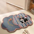 Niedliche 3D Katze Badematte, saugfähige, rutschfeste flauschige Wolkenform Matte. - Unter dem Wald-Kollektion - Party-Katze