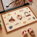Thickened cartoon animal absorbent bath mat, soft plush non-slip entrance doormat home. - 40*60cm [Soft Faux Cashmere] / Starry Whisper - Square - Faux Cashmere