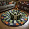 Tapis rond illusion 3D Halloween, tapis de sol en velours de cristal vortex pour salon. - 60*60cm / Halloween 2