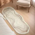Tappeto da comodino stile Wabi-Sabi effetto cashmere, morbido spesso peluche. - Finto cashmere 40*60 cm con base antiscivolo / Anello con motivo morbido