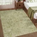 Green bohemian vintage rug, plush imitation cashmere carpet for living room bedroom decor - 40*60cm (Faux Cashmere + Washable Base) / 30 Green Persian - 1