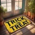 Tapis de porte Halloween jaune trick or treat paillasson déco de vacances entrée maison - 0624BFWSJ-5 / 40x60cm