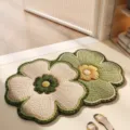 3D floral shape absorbent non-slip doormat bath mat with cute knit texture design for home floor. - 40*60cm / Forest Collection - Double Flower Shadow
