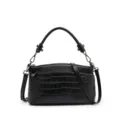 Borsa a tracolla da donna in vera pelle casual crossbody borsa a mano multi-scomparto nera. - Nero