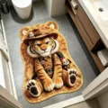 Süßer Cartoon Tiger Plüsch Badematten Detail, weicher saugfähiger rutschfester Teppich zu Hause. - 40*60cm [Zweite Gen Kieselgur] / Reich werden - Tiger