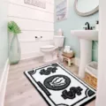Tapis de bain motif argent imitation cachemire paillasson déco sol entrée maison doux - FY818 Billet de Dollar-5 (Velours de Cristal Fond à Points) / 40x60cm