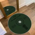 Rond vinyl plaat kasjmier-imitatie tapijt voor woonkamer sofa salontafel en huisdecoratie. - Groene Schijf