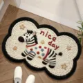 Cartoon zebra non-slip door mat tufted carpet cute floor mat for entrance bathroom home decor - 20*30cm / Yarn Shaped Pony